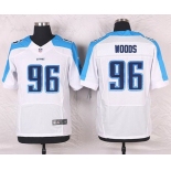 Men's Tennessee Titans #96 Al Woods White Road NFL Nike Elite Jersey