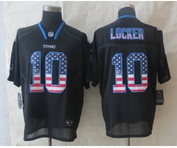 Nike Tennessee Titans #10 Jake Locker 2014 USA Flag Fashion Black Elite Jersey