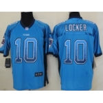 Nike Tennessee Titans #10 Jake Locker Drift Fashion Blue Elite Jersey