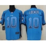 Nike Tennessee Titans #10 Jake Locker Drift Fashion Blue Elite Jersey