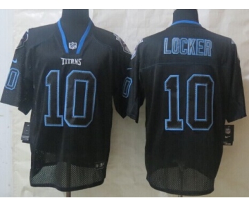 Nike Tennessee Titans #10 Jake Locker Lights Out Black Elite Jersey