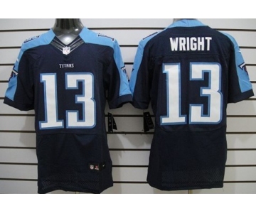 Nike Tennessee Titans #13 Kendall Wright Navy Blue Elite Jersey