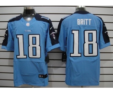 Nike Tennessee Titans #18 Kenny Britt Light Blue Elite Jersey