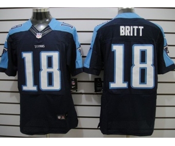 Nike Tennessee Titans #18 Kenny Britt Navy Blue Elite Jersey