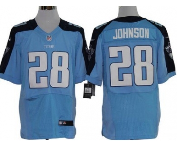 Nike Tennessee Titans #28 Chris Johnson Light Blue Elite Jersey