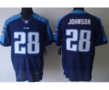 Nike Tennessee Titans #28 Chris Johnson Navy Blue Elite Jersey