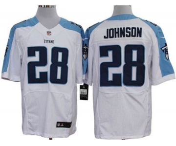 Nike Tennessee Titans #28 Chris Johnson White Elite Jersey