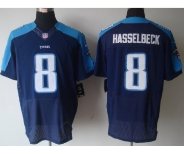 Nike Tennessee Titans #8 Matt Hasselbeck Navy Blue Elite Jersey
