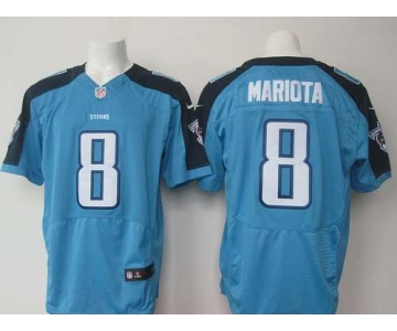 Tennessee Titans #8 Marcus Mariota 2015 NFL Draft 2nd Overall Pick Nike Light Blue Elite Jersey