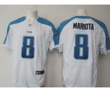Tennessee Titans #8 Marcus Mariota 2015 NFL Draft 2nd Overall Pick Nike White Elite Jersey