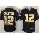 Nike New Orleans Saints #12 Marques Colston Black Game Jersey