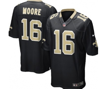 Nike New Orleans Saints #16 Lance Moore Black Game Jersey