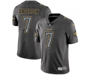 Nike New Orleans Saints #7 Morten Andersen Gray Static Men's NFL Vapor Untouchable Game Jersey