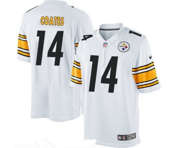 Men's Pittsburgh Steelers #14 Sammie Coates White Road Stitched NFL Nike Game Jersey