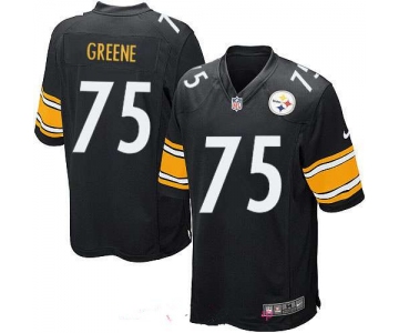 Men's Pittsburgh Steelers #75 Joe Greene Black Team Color Stitched NFL Nike Game Jersey