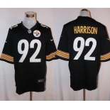Men's Pittsburgh Steelers #92 James Harrison Black Team Color Stitched NFL Nike Game Jersey