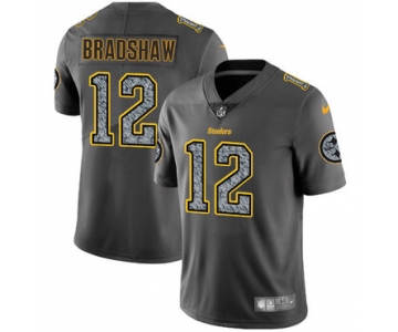 Nike Pittsburgh Steelers #12 Terry Bradshaw Gray Static Men's NFL Vapor Untouchable Game Jersey