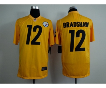 Nike Pittsburgh Steelers #12 Terry Bradshaw Yellow Game Jersey