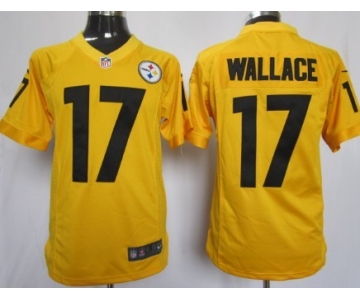 Nike Pittsburgh Steelers #17 Mike Wallace Yellow Game Jersey