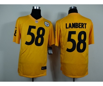 Nike Pittsburgh Steelers #58 Jack Lambert Yellow Game Jersey