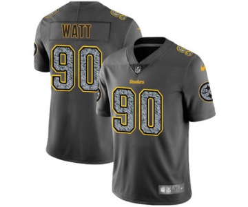 Nike Pittsburgh Steelers #90 T. J. Watt Gray Static Men's NFL Vapor Untouchable Game Jersey