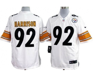 Nike Pittsburgh Steelers #92 James Harrison White Game Jersey