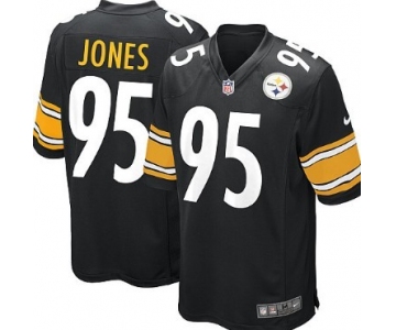 Nike Pittsburgh Steelers #95 Jarvis Jones Black Game Jersey