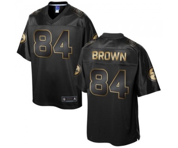 Nike Steelers #84 Antonio Brown Pro Line Black Gold Collection Men's Stitched NFL Game Jersey