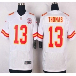 Men's Kansas City Chiefs #13 De'Anthony Thomas White Road NFL Nike Elite Jersey