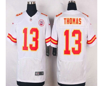 Men's Kansas City Chiefs #13 De'Anthony Thomas White Road NFL Nike Elite Jersey