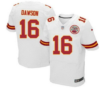 Men's Kansas City Chiefs #16 Len Dawson White Road NFL Nike Elite Jersey