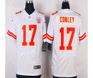 Men's Kansas City Chiefs #17 Chris Conley White Road NFL Nike Elite Jersey