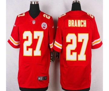 Men's Kansas City Chiefs #27 Tyvon Branch Red Team Color NFL Nike Elite Jersey