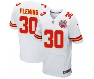 Men's Kansas City Chiefs #30 Jamell Fleming White Road NFL Nike Elite Jersey