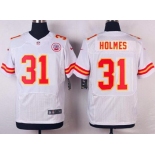 Men's Kansas City Chiefs #31 Priest Holmes White Retired Player NFL Nike Elite Jersey
