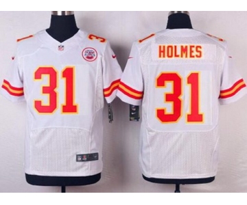 Men's Kansas City Chiefs #31 Priest Holmes White Retired Player NFL Nike Elite Jersey