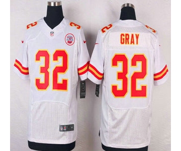 Men's Kansas City Chiefs #32 Cyrus Gray White Road NFL Nike Elite Jersey