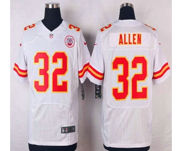 Men's Kansas City Chiefs #32 Marcus Allen White Road NFL Nike Elite Jersey