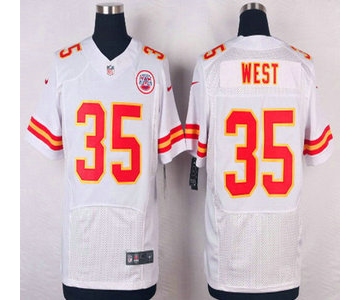 Men's Kansas City Chiefs #35 Charcandrick West White Road NFL Nike Elite Jersey