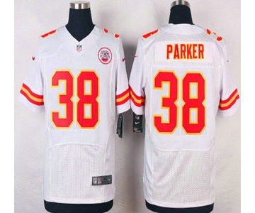 Men's Kansas City Chiefs #38 Ron Parker White Road NFL Nike Elite Jersey