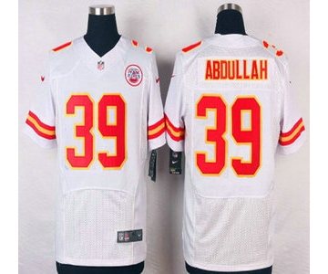 Men's Kansas City Chiefs #39 Husain Abdullah White Road NFL Nike Elite Jersey