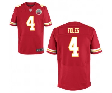 Men's Kansas City Chiefs #4 Nick Foles Red Team Color Stitched NFL Nike Elite Jersey