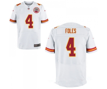 Men's Kansas City Chiefs #4 Nick Foles White Road Stitched NFL Nike Elite Jersey