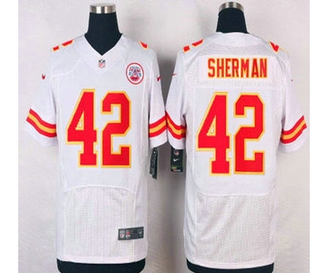 Men's Kansas City Chiefs #42 Anthony Sherman White Road NFL Nike Elite Jersey