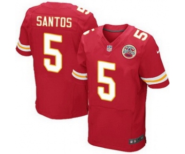 Men's Kansas City Chiefs #5 Cairo Santos Red Team Color NFL Nike Elite Jersey