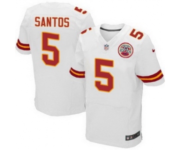 Men's Kansas City Chiefs #5 Cairo Santos White Road NFL Nike Elite Jersey