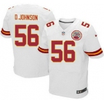 Men's Kansas City Chiefs #56 Derrick Johnson White Road NFL Nike Elite Jersey