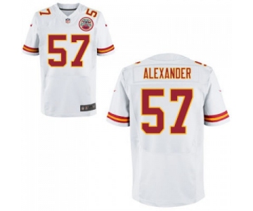 Men's Kansas City Chiefs #57 D. J. Alexander White Road NFL Nike Elite Jersey