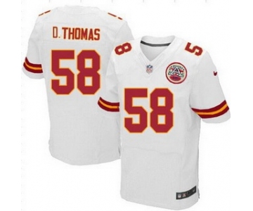 Men's Kansas City Chiefs #58 Derrick Thomas White Retired Player NFL Nike Elite Jersey