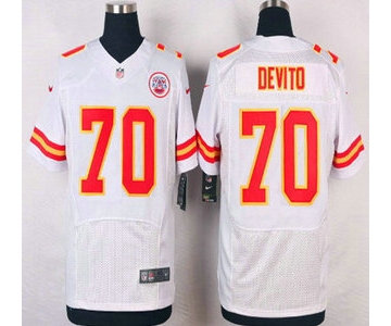 Men's Kansas City Chiefs #70 Mike DeVito White Road NFL Nike Elite Jersey